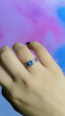 حلقه نگین دار نقره ای